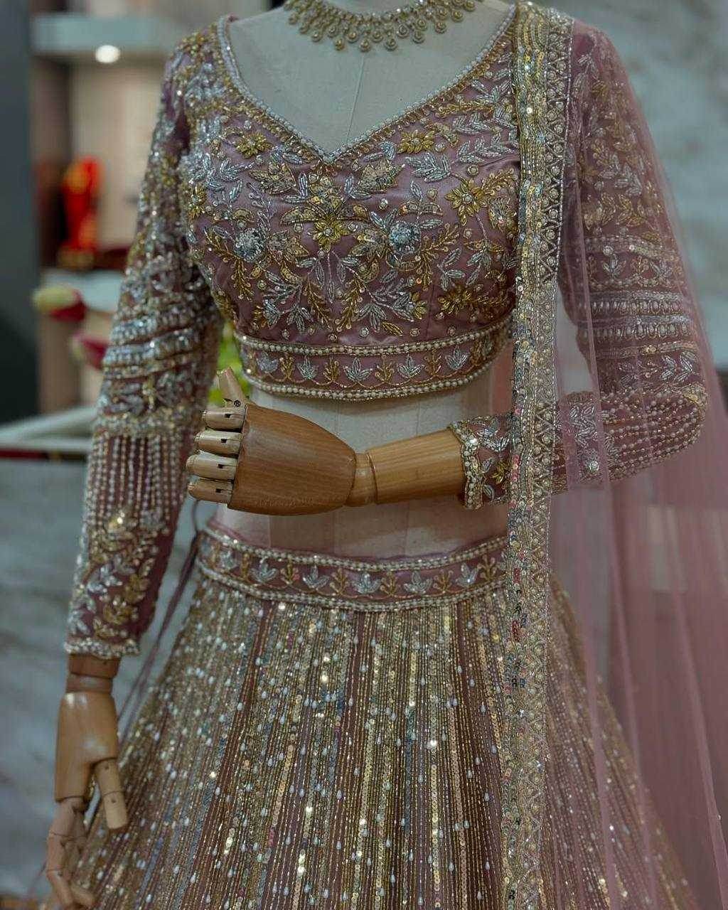 Butterfly Designer Embroidered Sequins Lehenga - MYLUXURY LANE ENTERPRISE